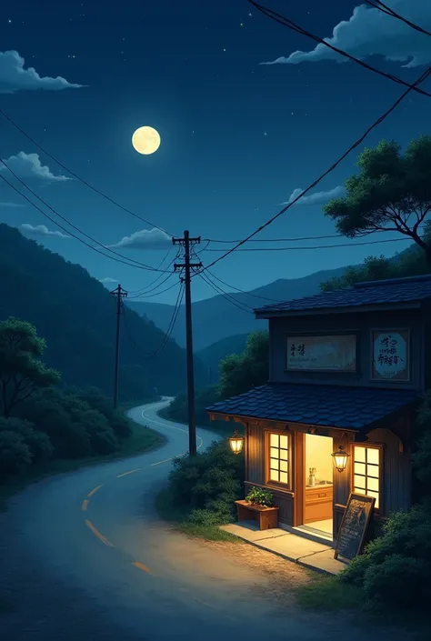 Night time land in road side tea shop