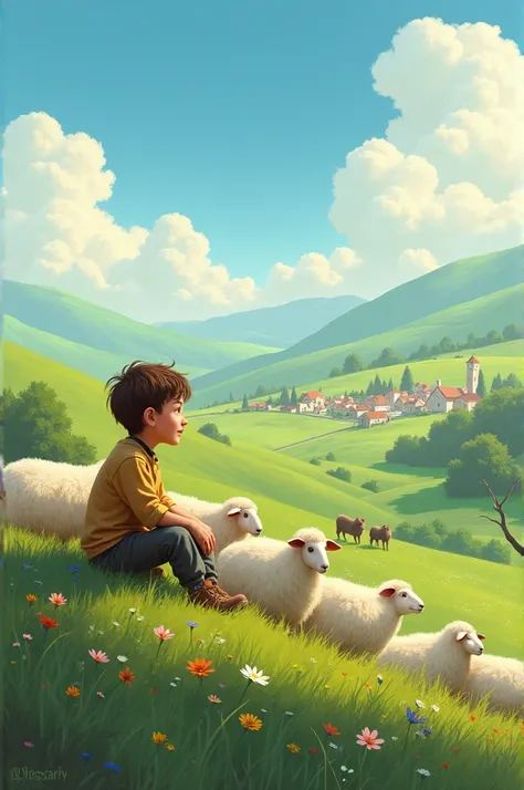 Once upon a time, there was a shepherd boy who was bored as he sat on the hillside watching the village sheep.