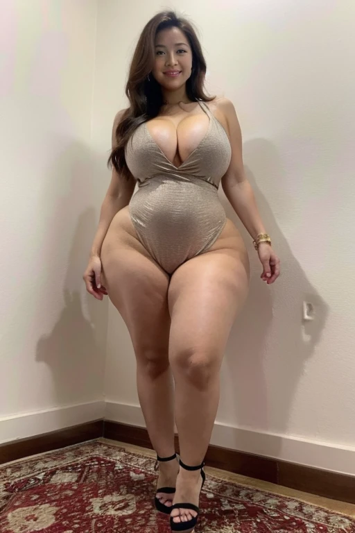 Sexy bbw high heels front view
