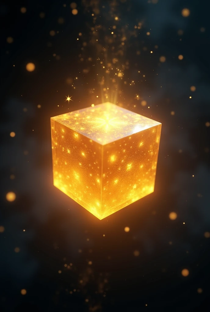 cube with yellow stars and space background
