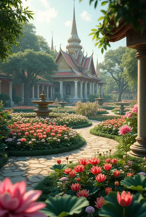 Flower garden in the Ayutthaya period