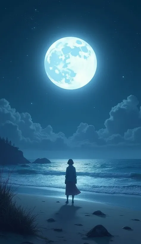 Moon night beach 