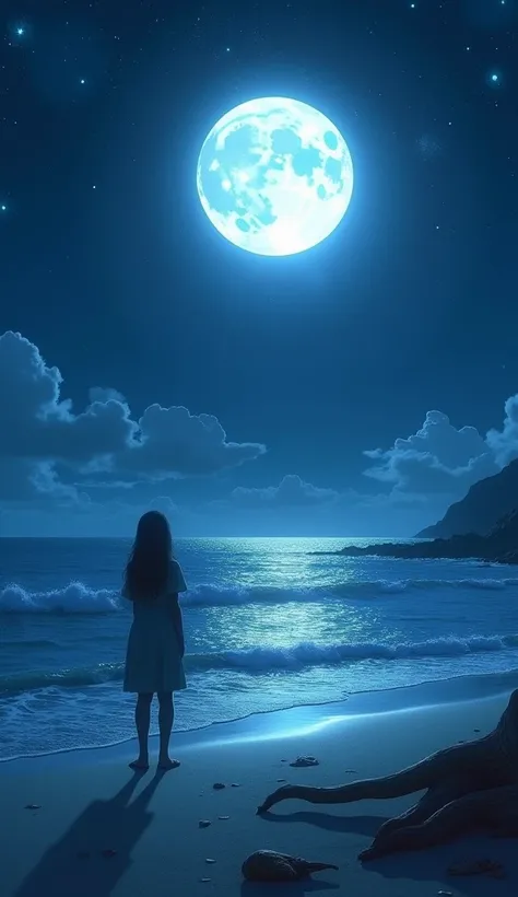 Moon night beach 