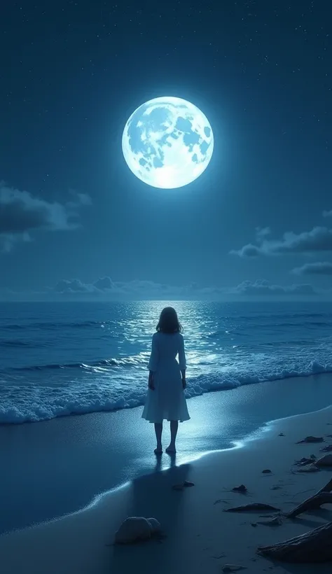 Moon night beach 