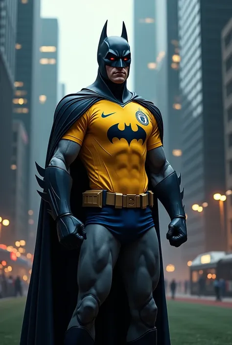 Batman in a football shirt
