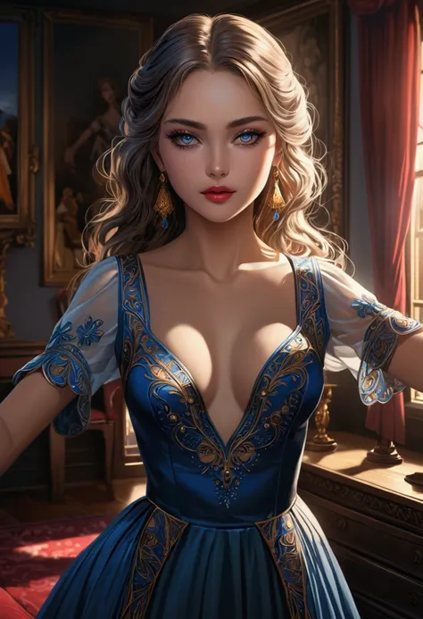 girl in a bedroom,1girl,dancing,wearing sexy clothes,after winning a video game,detailed face,beautiful detailed eyes,beautiful detailed lips,extremely detailed eyes and face,long eyelashes,delicate facial features,photorealistic,masterpiece,8k,highly deta...