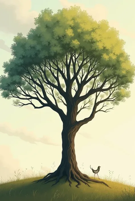 A tree with different branches: The tree trunk can symbolize common origin or early experiences., while the branches represent the different directions or lifestyles that a person can develop.