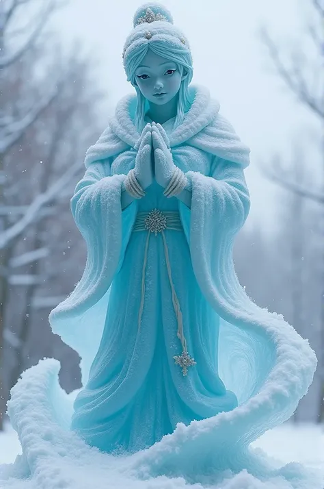 Frozen statue of a wonan
