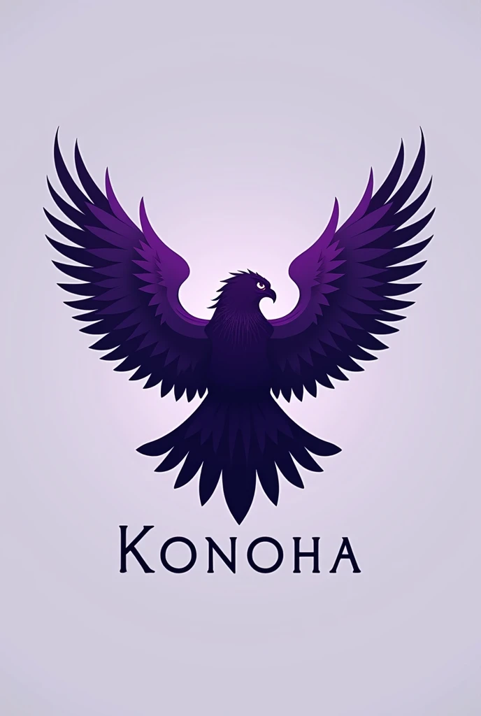 Create an esports logo with the name KONOHA and a purple owl silhouette