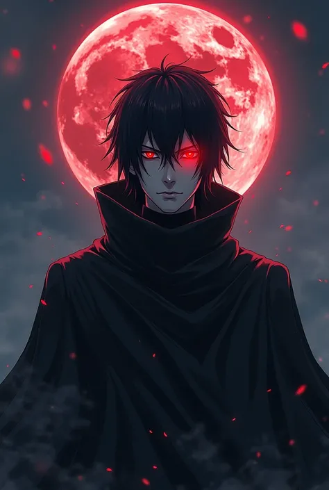 Itachi uchiha in tha moon in devil look