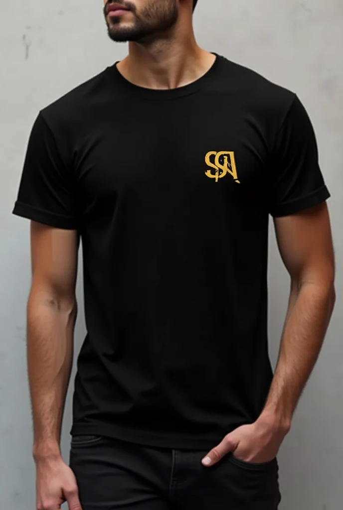 Black and gold logo t-shirt "S.S.a." On the left breast. 