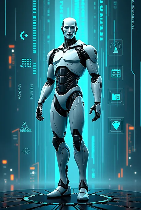 Antivirus flyer with eset robot