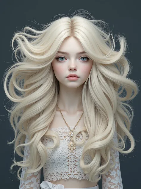 Create a realistic and photorealistic photo image, beautiful girl, blonde wavy hair