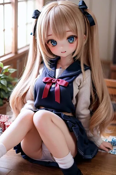 
doll、doll、delicate、detailed、high quality、High resolution、４hair、high quality、長いhair、long hair、茶色のhair色、Turquoise Eyes、uniform、high school student、Big Breasts、Sailor suit、Ultra-mini pleated skirt、Navy Blue Skirt、loose socks、Pure white panties、Thong、Sitting ...