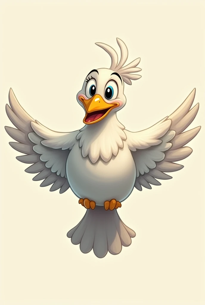 Pigeon in a cross caricature 2D (disney style) Logo 