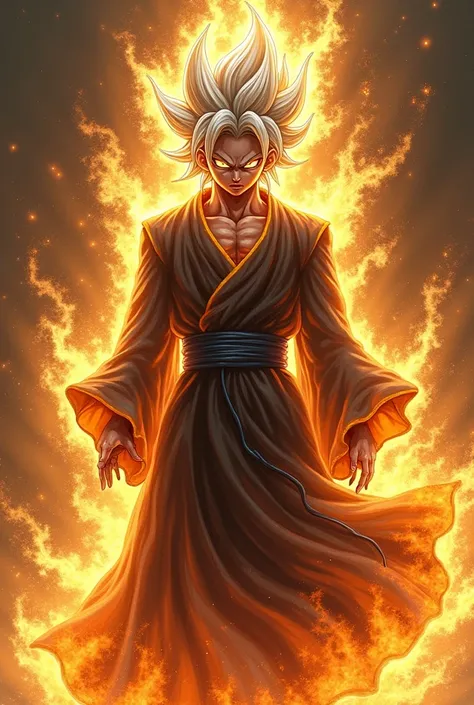 Sukuna with gojo hair and rengoku eyes Nd Goku aura
