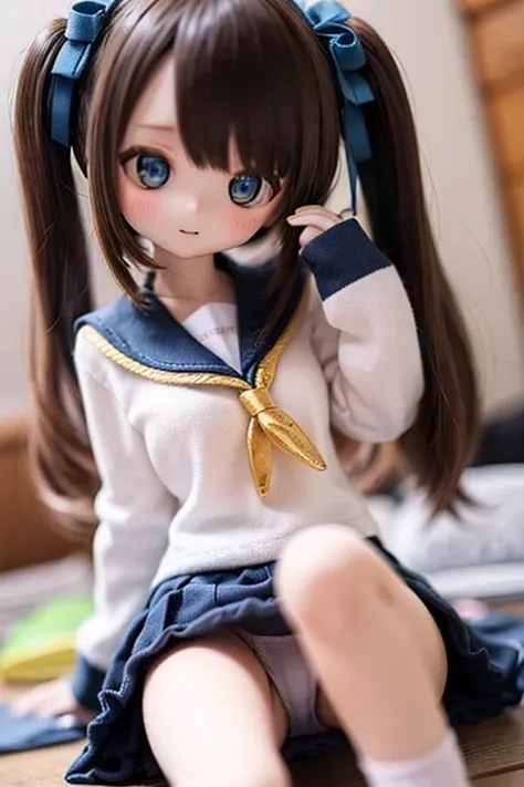 
doll、doll、delicate、detailed、high quality、High resolution、４hair、high quality、長いhair、long hair、茶色のhair色、Turquoise Eyes、uniform、high school student、Big Breasts、Sailor suit、Ultra-mini pleated skirt、Navy Blue Skirt、loose socks、Pure white panties、Thong、Sitting ...