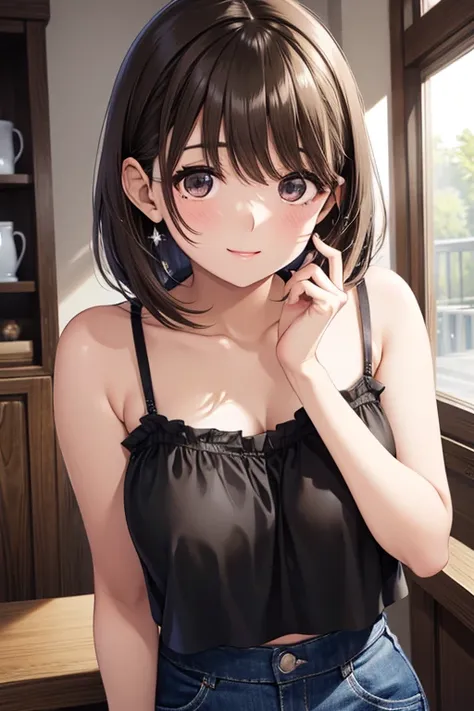 anegasaki nene、Shiny brown hair, short hair, (Beautiful brown eyes、Sparkling eyes, Fine grain)、smile、Ultra-detailed eyes、Highly detailed face, Highly detailed eyes,Cowboy Shot,


(masterpiece, Highest quality:1.2), software, , One person, alone, alone focu...