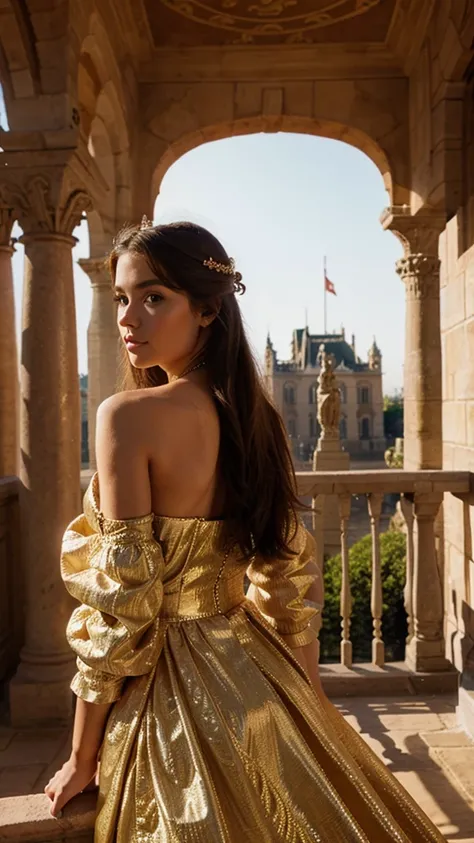 
A beautiful princess in a magnificent palace. 