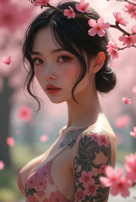 Tattoo girl , sakura , body