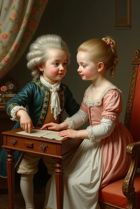 Mozart with his sister Nannerl children&#39;s picture