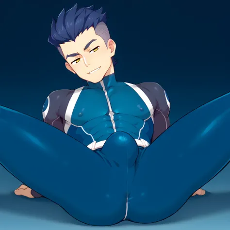 score_9, score_8_up, score_7_up,
BREAK, source_anime, male focus, wavy hair, quiff, tight bodysuit, vibrant colors, sensual, horny, biting your mouth, half closed eyes, perineum, male only, bulge, night club, spread legs