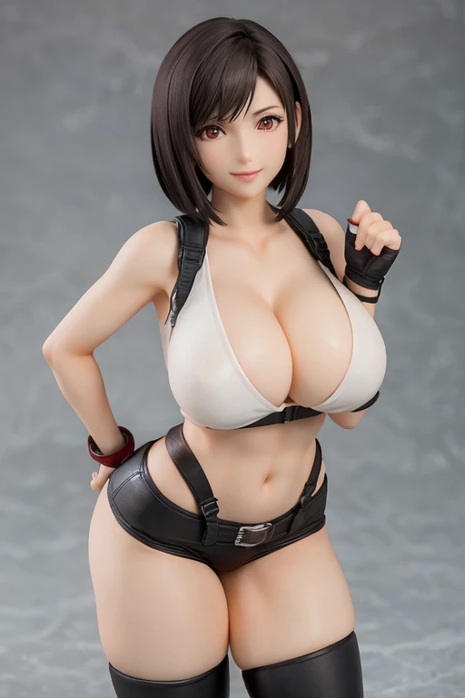 Figure, Tifa, sexy pose, big breasts, curvy, smile, bob haircut
