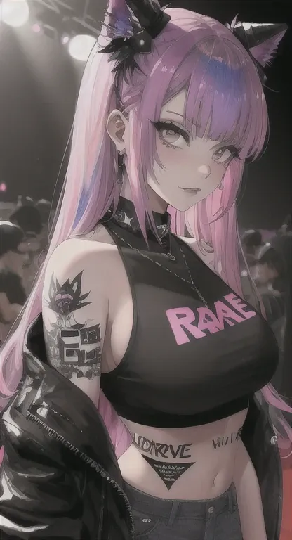 beautiful, thick juicy, goth girlfriend, holo punk hairstyle, rave, pov,