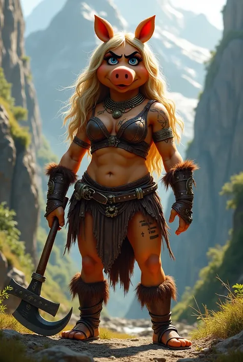 show miss piggy from the muppets as a dnd amazon warrior