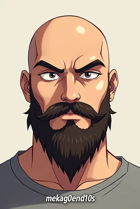 Bald avatar with anime style beard that says MEKAG0END10S

