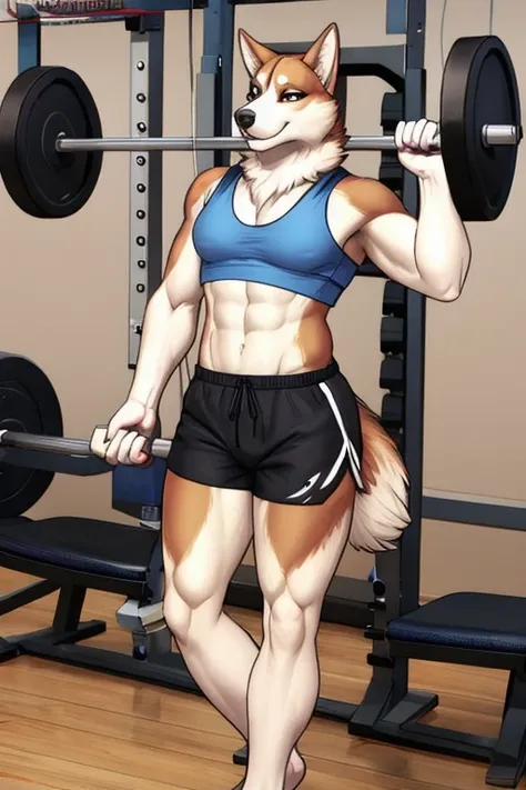 Akita inu short shorts gym 