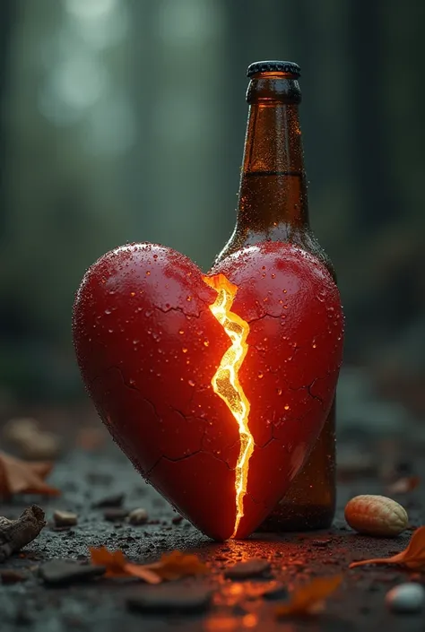 image of a broken heart being mended by a beer