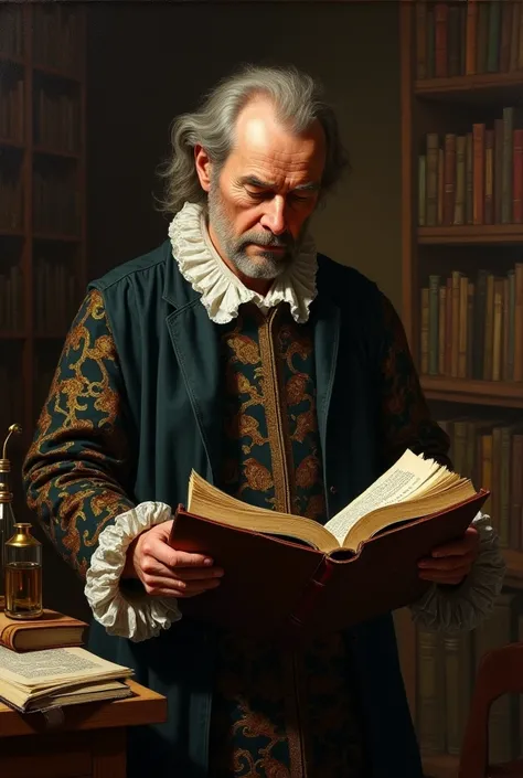 JOHN NAPIER READING BOOK NAMED Rabdologiae 