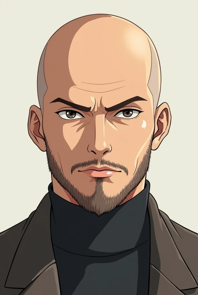 bald avatar, with a not very long beard in real anime style that says MEKAG0END10S 