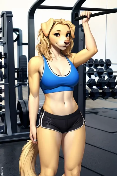 Golden retriever short shorts gym 