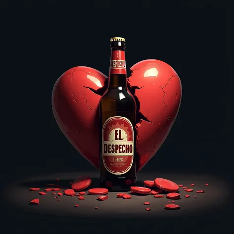 logo of a liquor store called El Despecho that would be represented with a broken heart and a beer