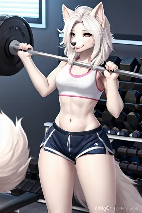 samoyed short shorts gym