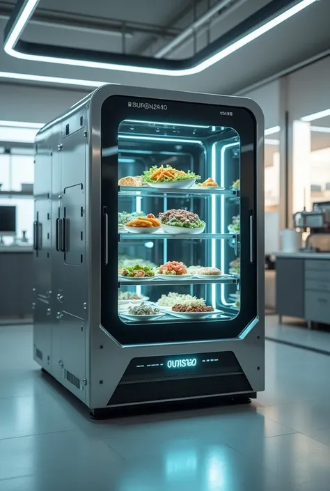 Square technological machine that makes food 
