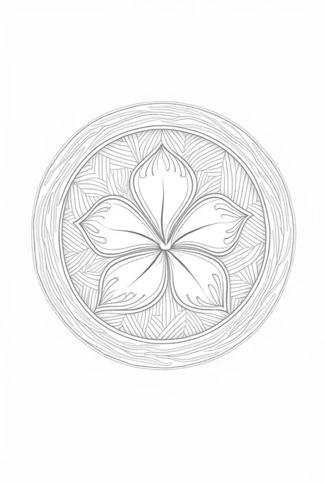 Hawaiian themed shield in uncolored lines