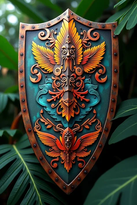 Hawaiian tattoo themed shield