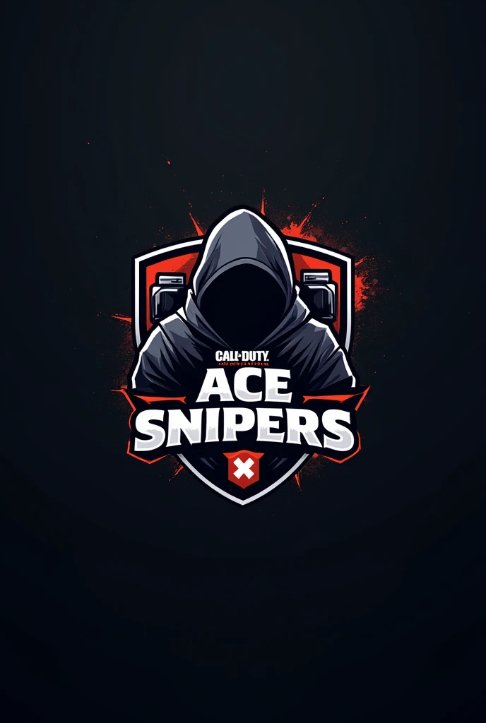 Logo for call of duty mobile clan written  "ACE SNIPERS" with hood 