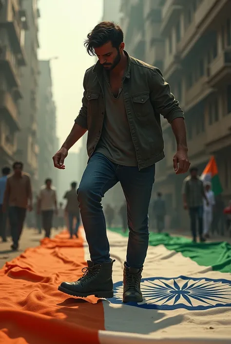 Step on indian flag
