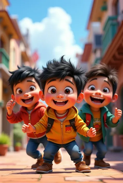 A group of boys,Pixar cartoon character 