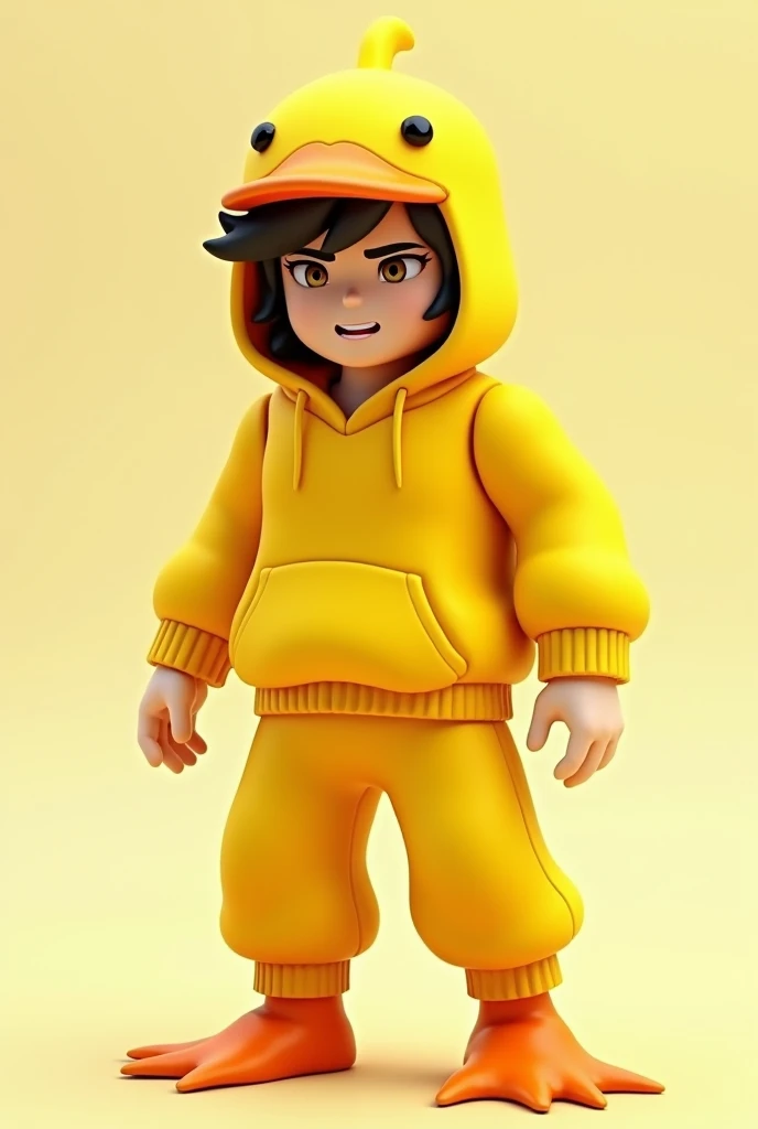 Roblox Jojo reference avatar pfp in yellow duck hoodie and yellow duck pant 