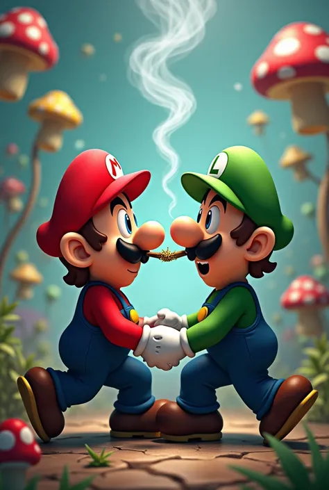 Mario and Luigi smoke cannabis 