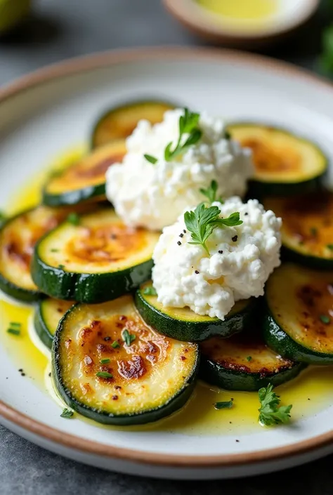 Sautéed Zucchini with Cottage Cheese