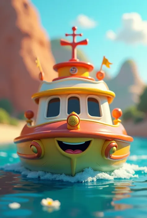 a boat with disney design