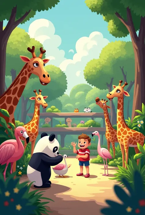 Well watch the pandas munching bamboo,
See the flamingos, standing in a row too!
The giraffes are tall, they reach for the sky,
Well laugh and play, as time flies by!Chorus:
Roar like a lion, stomp like an elephant,
Swing like a monkey, lets do the animal ...