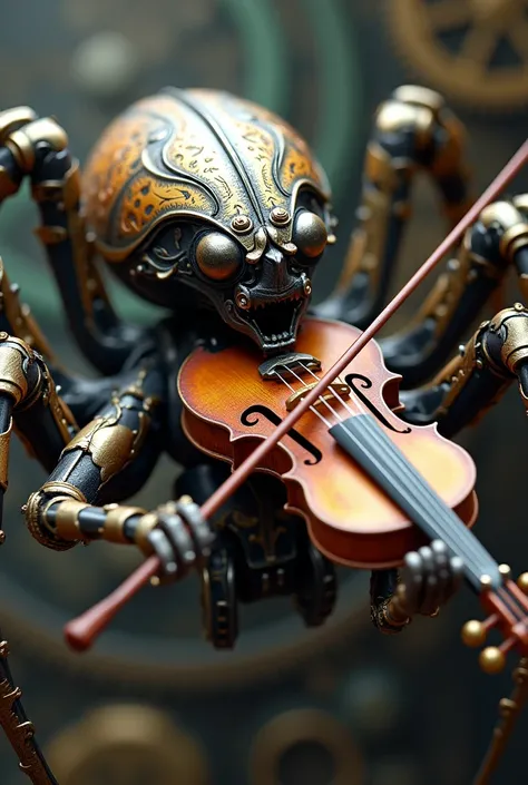 Araignée avec un violon 