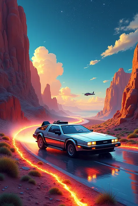 Theme Team Name: Traveling to the future We are based on the movie:Back to the future the wall has to do with traveling to the future, Roads, hope, Christian messages and things there.
A car from the future like the one in the movie (in big), huellas 👣 y R...